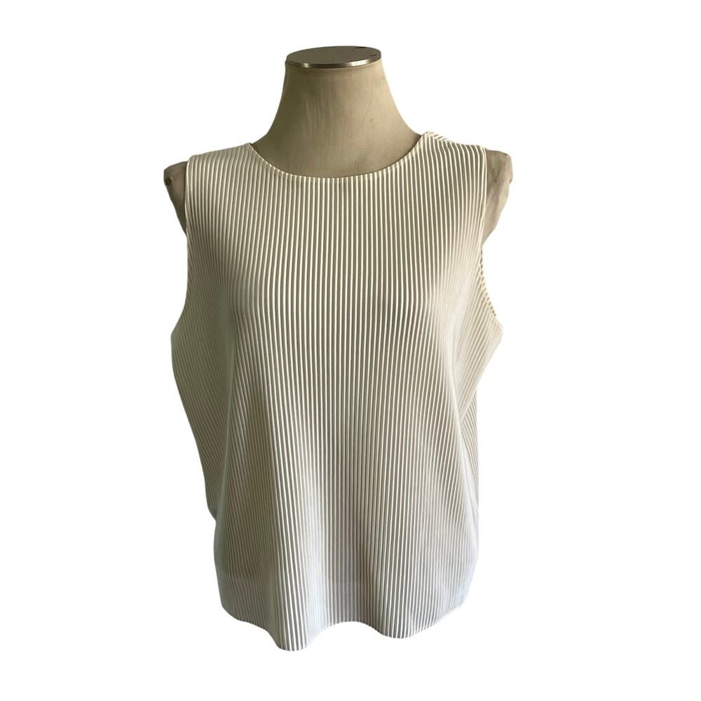 Vtg Y2K 2000s White Plisse Tank Top Plus Size 2X Forest Fairy Cottagecore